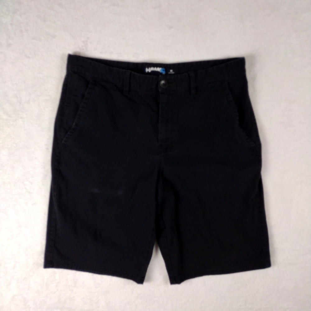 Tony Hawk Mens Black Chino Skate Shorts Size 34 Cotton Blend Stretch Flat Front